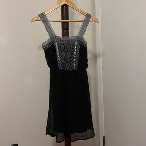 Lace panel coquette cami dress